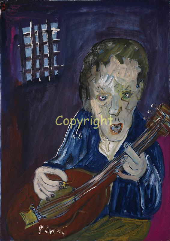 Pinky, Zellenbung mit Gitarre  70x51-801